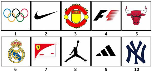 100 Pics Sports Logos Level 1 10 Answers 100 Pics Answers