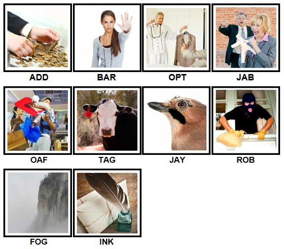 100 Pics 3 Letter Words Level 61 70 Answers 100 Pics Answers