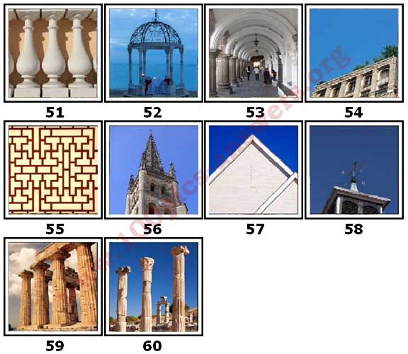 100 Pics Architecture Level 51-60 Answers | 100 Pics Answers