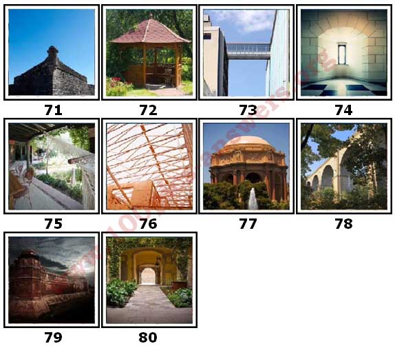 100 Pics Architecture Level 71-80 Answers | 100 Pics Answers